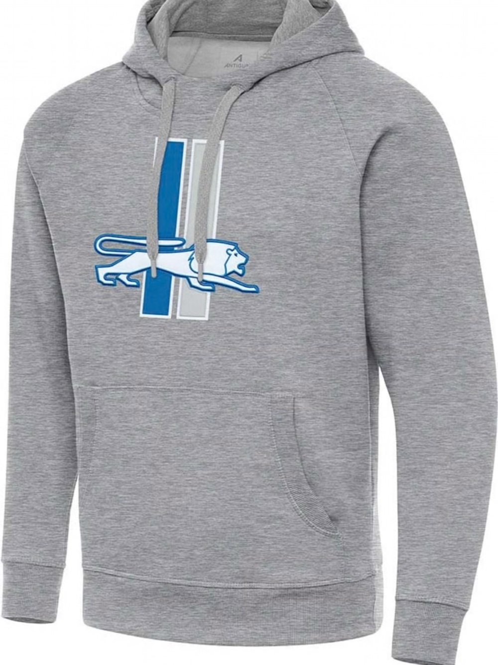 NWOT Antigua Detroit Lions Mens Grey Victory Graphic Long Sleeve Hoodie